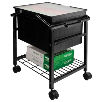 Advantus FS2BHD 17 1/8" x 14 1/4" x 20" Black Heavy-Duty Mobile File Shuttle
