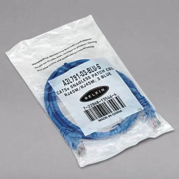 Belkin A3L79103BLUS 3' Blue Snagless Molded Cat5e Ethernet Cable