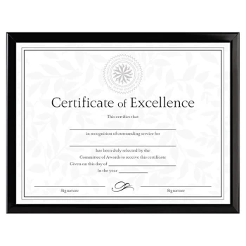 DAX N17000N Value U-Channel 8 1/2" x 11" Black Diploma Frame with Certificate