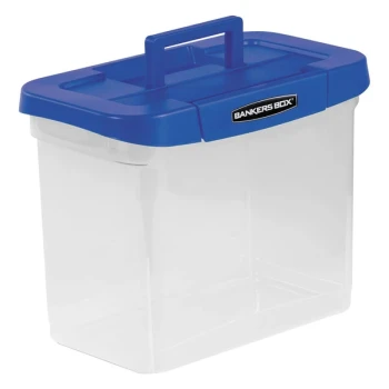 Bankers Box 0086301 14 1/4" x 8 5/8" x 11 1/16" Heavy-Duty Plastic Portable File Box