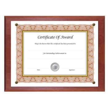 NuDell 18813M Award-A-Plaque 10 1/2" x 13" Acrylic Mahogany Document Holder