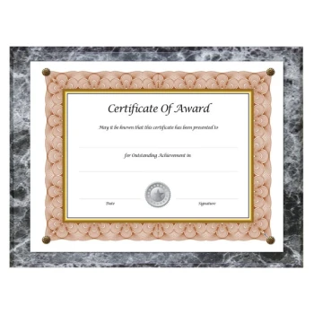 NuDell 18815M Award-A-Plaque 10 1/2" x 13" Acrylic Black Marble Document Holder