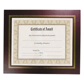 NuDell 21200 8 1/2" x 11" Leatherette Burgundy Document Frame - 2/Pack