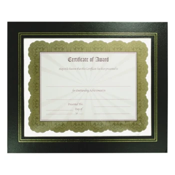 NuDell 21202 8 1/2" x 11" Leatherette Black Document Frame - 2/Pack