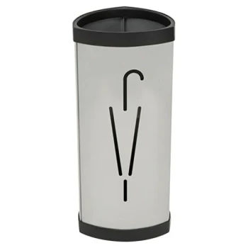 Alba PMTRIA2M 23 5/8" Silver/Black Triangular Umbrella Stand