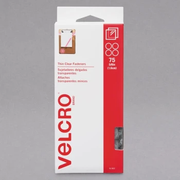 Velcro® 91302 3/4" Clear Sticky-Back Hook and Loop Dot Fasteners - 75/Pack