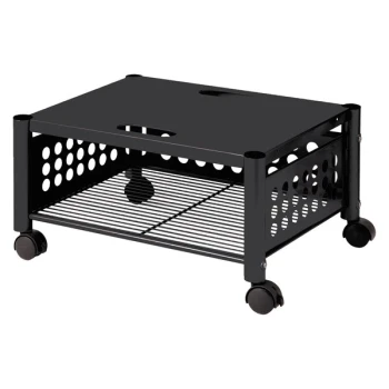 Vertiflex VF52009 21 1/2" x 17 7/8" x 11 1/2" Black One-Shelf Underdesk Machine Stand