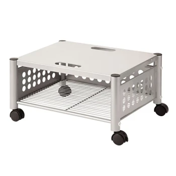 Vertiflex VF52005 21 1/2" x 17 7/8" x 11 1/2" Matte Gray One-Shelf Underdesk Machine Stand
