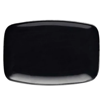 Elite Global Solutions D85RC Radius 8 1/4" x 5 3/4" Black Rectangular Platter - 6/Case
