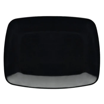 Elite Global Solutions D97RC Radius 9 1/8" x 7 1/8" Black Rectangular Platter - 6/Case