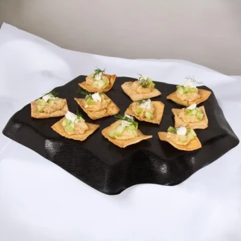GET ML-382-BK Stone-Mel Melamine Display Tray - 14" x 13"