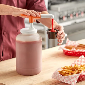 Choice Condiment Pump Kit with 0.5 oz Maxi / Pelican Pump and 1 Gallon Jug