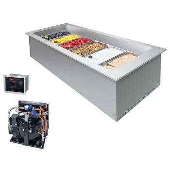 Hatco CWBR-S2 Standard Two Pan Slim Drop-In Remote Refrigerated Cold Food Well with Condensing Unit - 120V, 804W