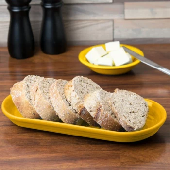 Fiesta® Dinnerware from Steelite International HL412342 Daffodil 12" x 5 11/16" Oval China Bread Tray - 6/Case