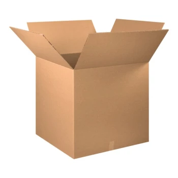 Lavex 30" x 30" x 30" Kraft Heavy-Duty 48 ECT Corrugated Double-Walled RSC Shipping Box - 5/Case