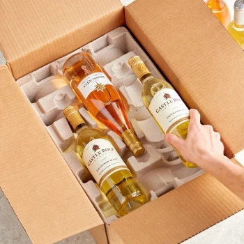 Lavex Molded Fiber 6 Bottle Wine Shipper Kit - 130/Pallet
