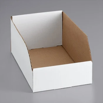 Lavex 8" x 9" x 4 1/2" White Open Top Corrugated Bin - 50/Case