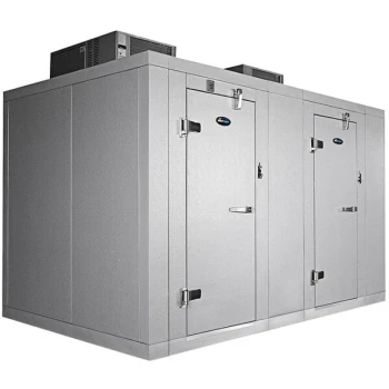 Amerikooler DW061077F-4/6-SC 6' x 10' x 7' 7" Indoor Walk-In Combination Freezer / Cooler with Top Mounted Refrigeration