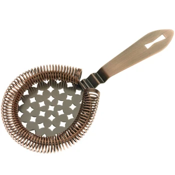 Barfly® M37037ACP Classic 6 7/8" Antique Copper-Plated Hawthorne Strainer