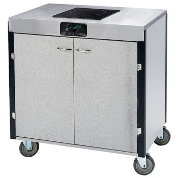 Lakeside 2060 Creation Express™ Mobile Stainless Steel Cooking Cart with 1 Induction Burner and No Exhaust Filtration - 22" x 34" x 35 1/2"