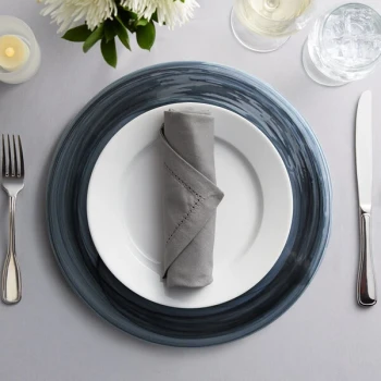 Charge It by Jay 13" Round Black Alabaster Glass Charger Plate - 12/Pack