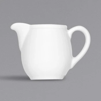 Bauscher Bonn from BauscherHepp 1.7 oz. Bright White Porcelain Creamer with Handle - 24/Case