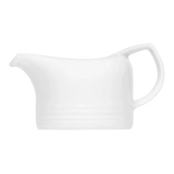 Bauscher Dialog from BauscherHepp 3.4 oz. Bright White Embossed Porcelain Sauce Boat - 36/Case