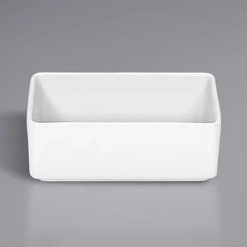 Bauscher Relation Today from BauscherHepp 4 3/4" x 2 3/4" Bright White Rectangular Porcelain Sugar Bowl - 36/Case