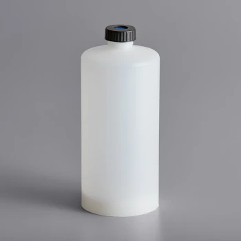 Prince Castle 136-1 26 oz. Clear Squeeze Bottle with Diffuser, Retainer Cap, and Poly Piston - 9/Case