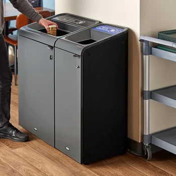 Rubbermaid® 1961615 Configure 15 Gallon Stenni Gray 1 Stream Mixed Recycling Indoor Rectangular Recycling Bin