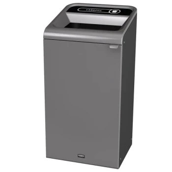 Rubbermaid® 1961621 Configure 23 Gallon Stenni Gray 1 Stream Landfill Indoor Square Trash Can