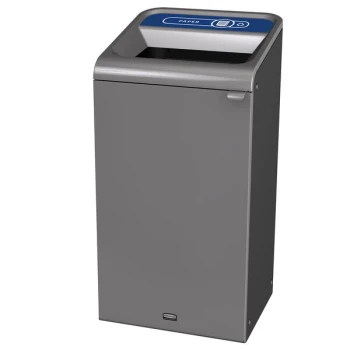 Rubbermaid® 1961623 Configure 23 Gallon Stenni Gray 1 Stream Paper Indoor Square Recycling Bin