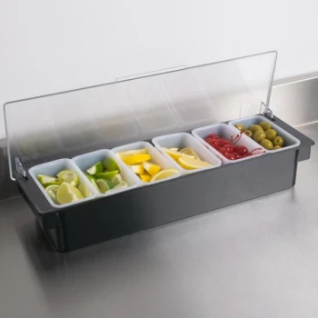 Rubbermaid® FG289000BLA 6-Compartment Condiment Bar