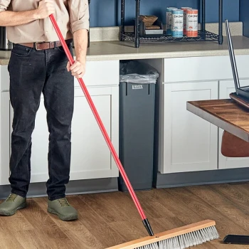 Lavex 60" Red Threaded Metal Broom / Squeegee Handle