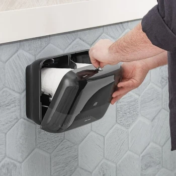 Tork Elevation 473208 Coreless High Capacity Black Double Roll Toilet Tissue Dispenser T7
