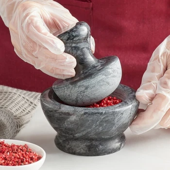 Fox Run 8650 4" Black Marble Mortar and Extra Large Pestle Set