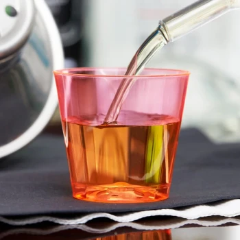 Fineline Quenchers 401-RD 1 oz. Neon Red Hard Plastic Shot Cup - 2,500/Case