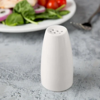 Libbey 911198036 Flint 1 3/4" x 3 3/8" Ivory (American White) Porcelain Salt Shaker - 36/Case