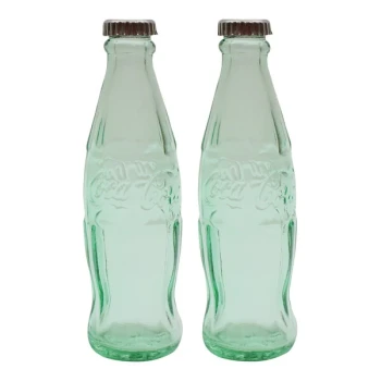 TableCraft 1 oz. Green Glass Coca-Cola® Bottle Salt and Pepper Shaker with Vintage Style Crate - 24/Case