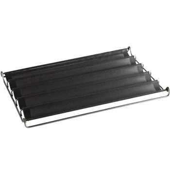 Sasa Demarle Fibermax DF660457-5-01 5 Loaf Baguette / French Bread Pan - 26" x 3" x 1 1/2" Compartments