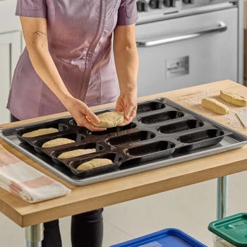 Sasa Demarle Flexipan® Origine 23 5/8" x 15 3/4" Silicone Bread Mold with (12) 6 11/16" x 2 5/8" Cavities FP-01403