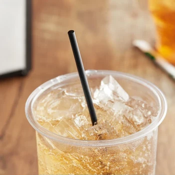 EcoChoice 10" Black Jumbo Compostable Wrapped PLA Straw - 300/Pack