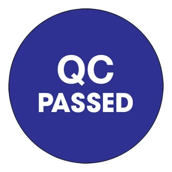 Tape Logic 1" QC Passed Dark Blue Semi-Gloss Paper Permanent Inventory Round Label - 500/Roll