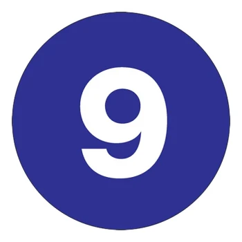 Tape Logic 2" No. 9 Dark Blue Semi-Gloss Paper Permanent Inventory Number Label - 500/Roll