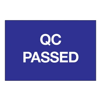 Tape Logic 2" x 3" QC Passed Dark Blue Semi-Gloss Paper Permanent Inventory Rectangular Label - 500/Roll