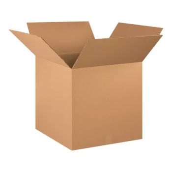 Lavex 20" x 20" x 20" Kraft Heavy-Duty 48 ECT Corrugated Double-Walled RSC Shipping Box - 10/Case