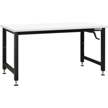 BenchPro Adams Series 36" x 72" Formica Laminate Top Adjustable Crank Workbench with Black Frame AMFES3672