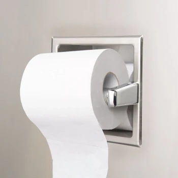 Bobrick B-6637 Recessed Toilet Tissue Dispenser with Storage for Extra Roll with Satin Finish