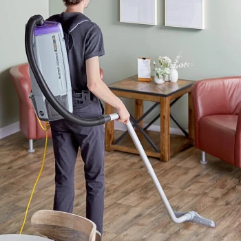 ProTeam 107306 Super Coach Pro 10 Qt. Backpack Vacuum with 101829 Hard Floor Kit with Flat Felt Brush - 120V