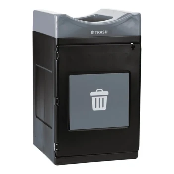 Commercial Zone Avante 55 Gallon Gray Polyethylene Square Indoor / Outdoor Modular Single-Stream Trash Can